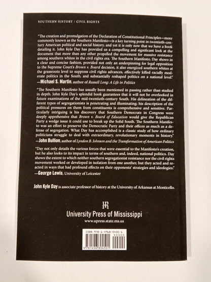 Southern Manifesto: The Fight to Preserve Segregation by John Day PB