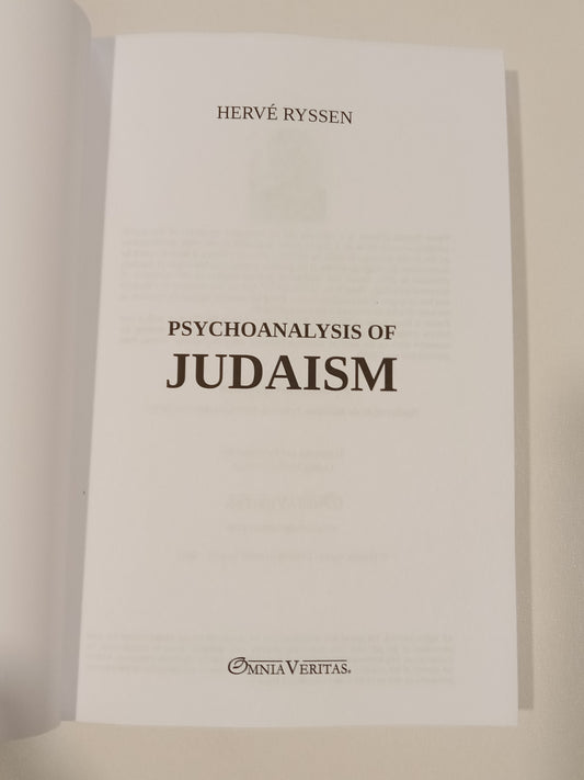 Psychoanalysis of Judaism by Herve Ryssen PB