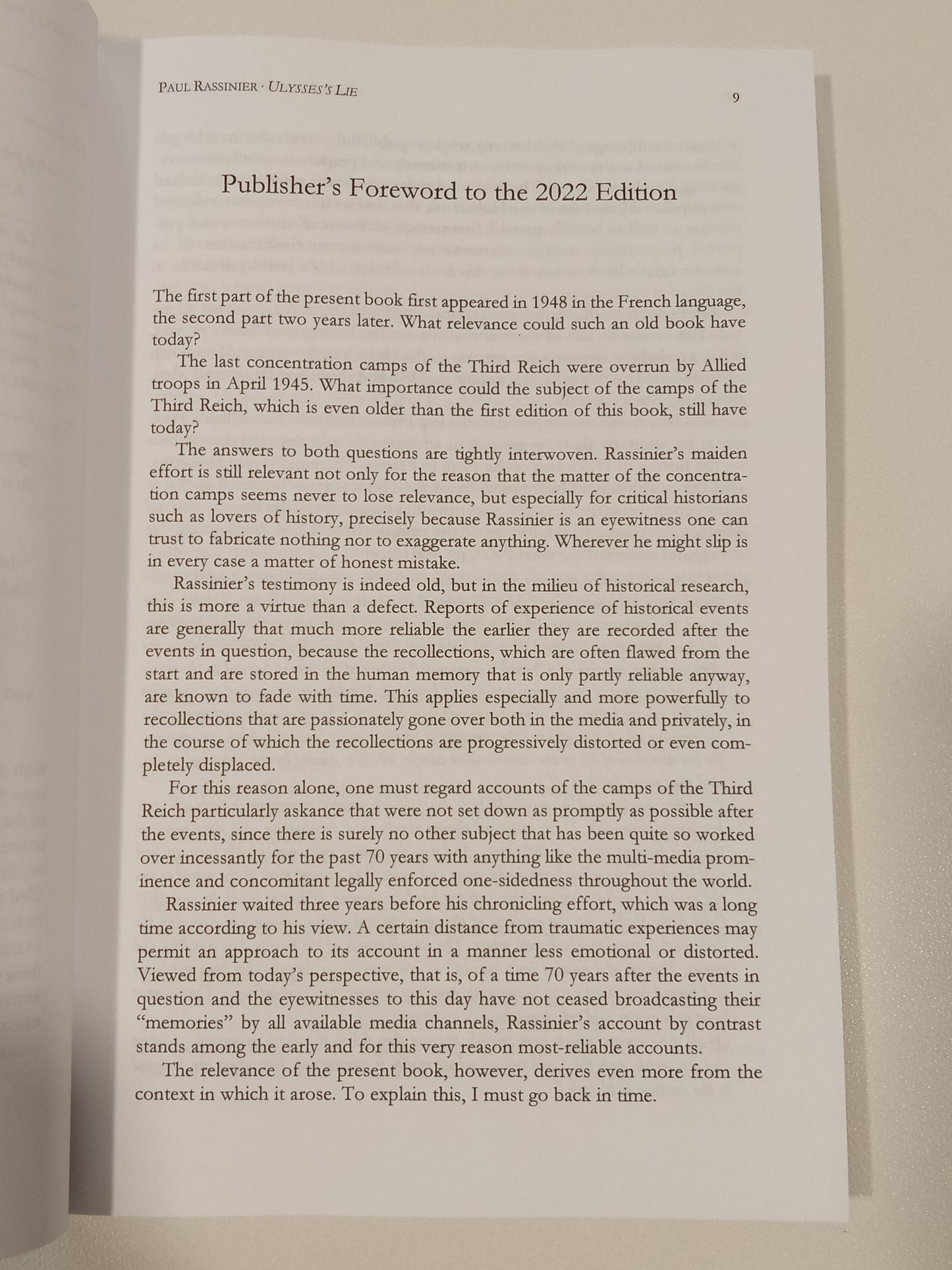 Ulysses' Lie by Paul Rassinier PB