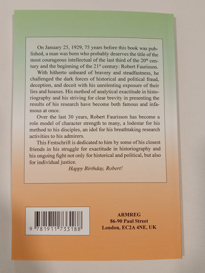 Exactitude: Festschrift for Professor Dr. Robert Faurisson by Germar Rudolf PB