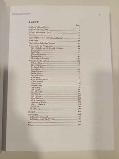 Second Zundel Trial: Excerpts from the Transcript by Barbara Kulaszka PB