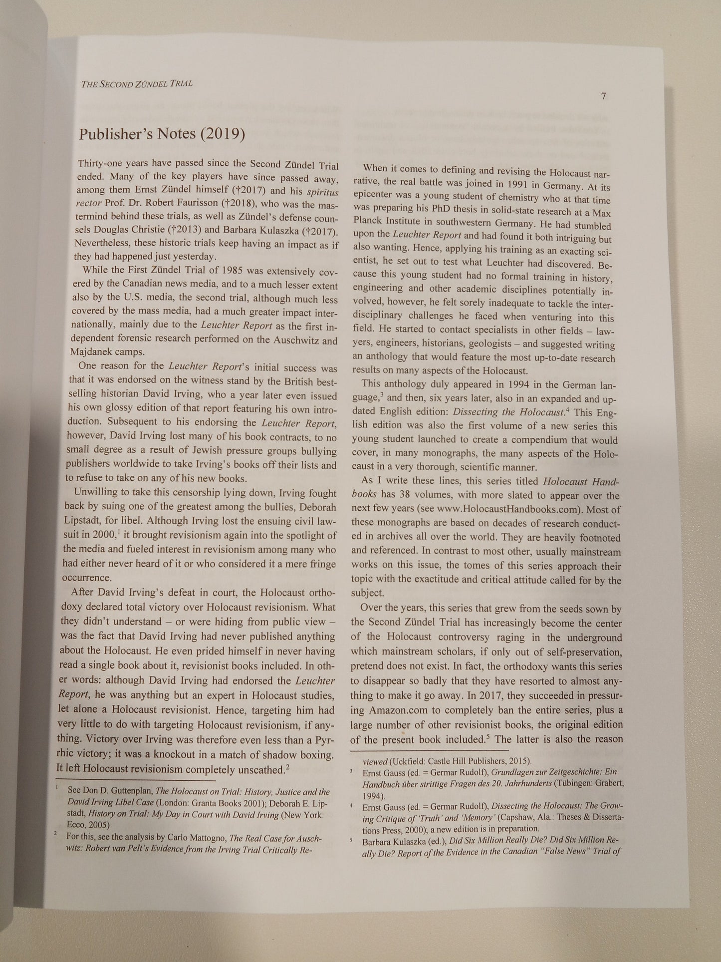 Second Zundel Trial: Excerpts from the Transcript by Barbara Kulaszka PB