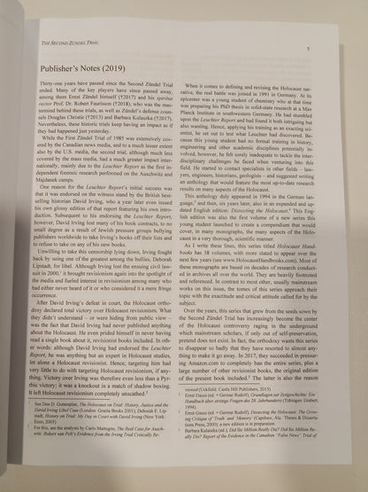 Second Zundel Trial: Excerpts from the Transcript by Barbara Kulaszka PB