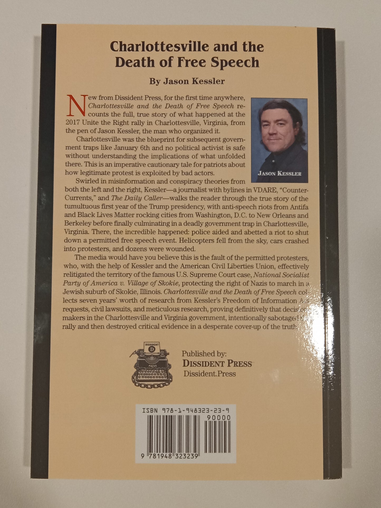 Charlottesville and the Death of Free Speech by Jason Kessler PB