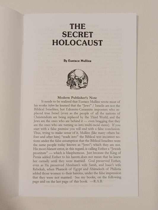 Secret Holocaust by Eustace Mullins SB