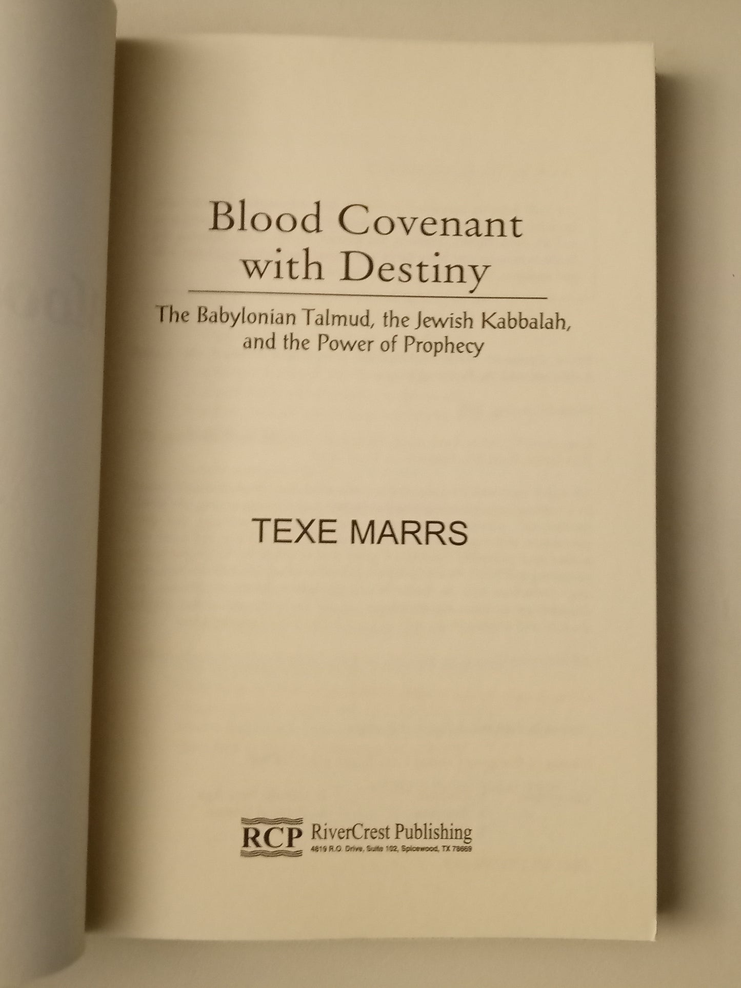 Blood Covenant with Destiny: The Talmud and Jewish Kaballah by Texe Marrs PB