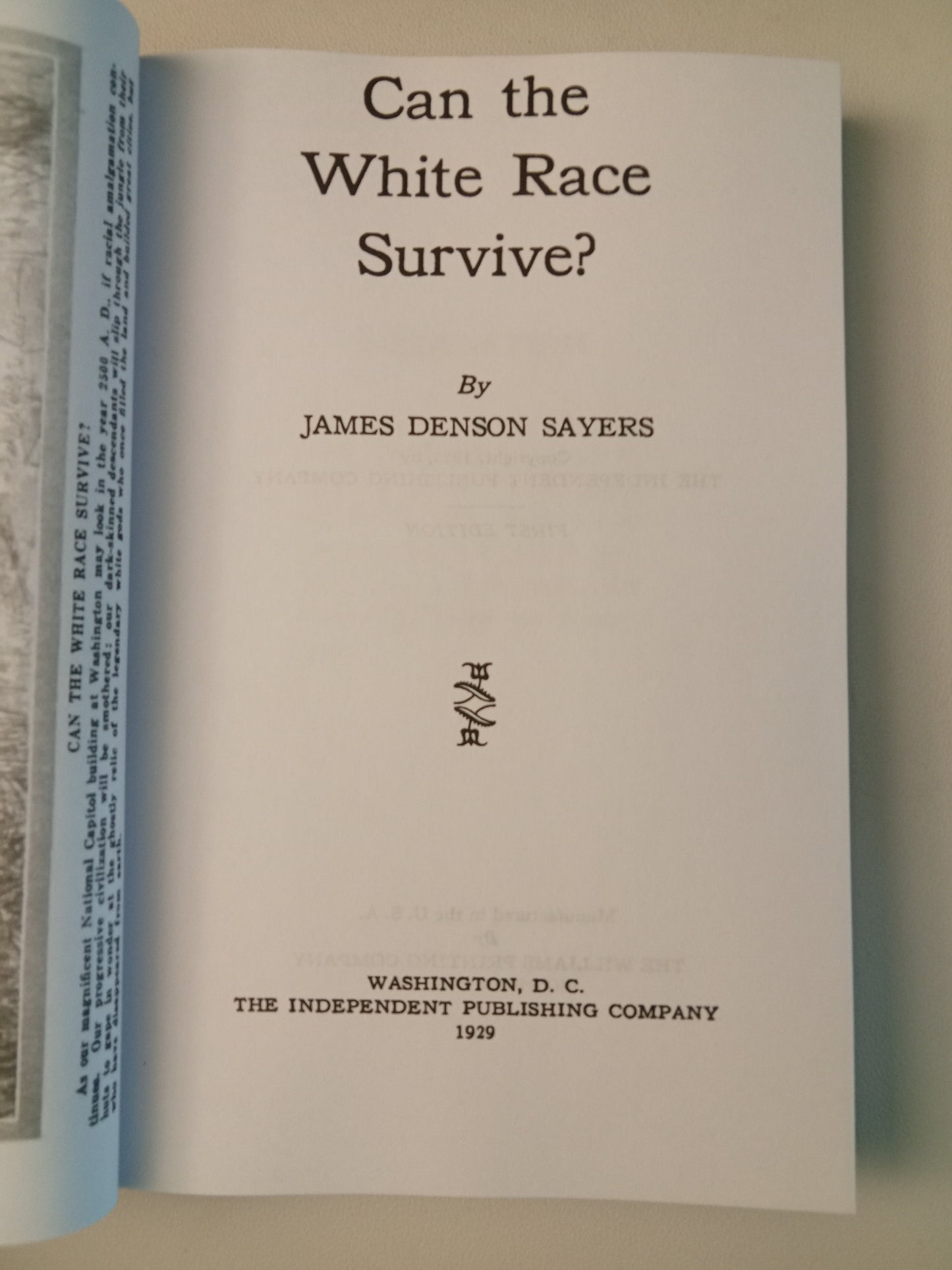 'Can the White Race Survive? by James Sayers PB