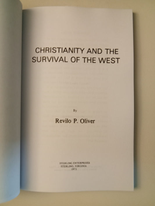 Christianity and the Survival of the West by Revilo Oliver PB