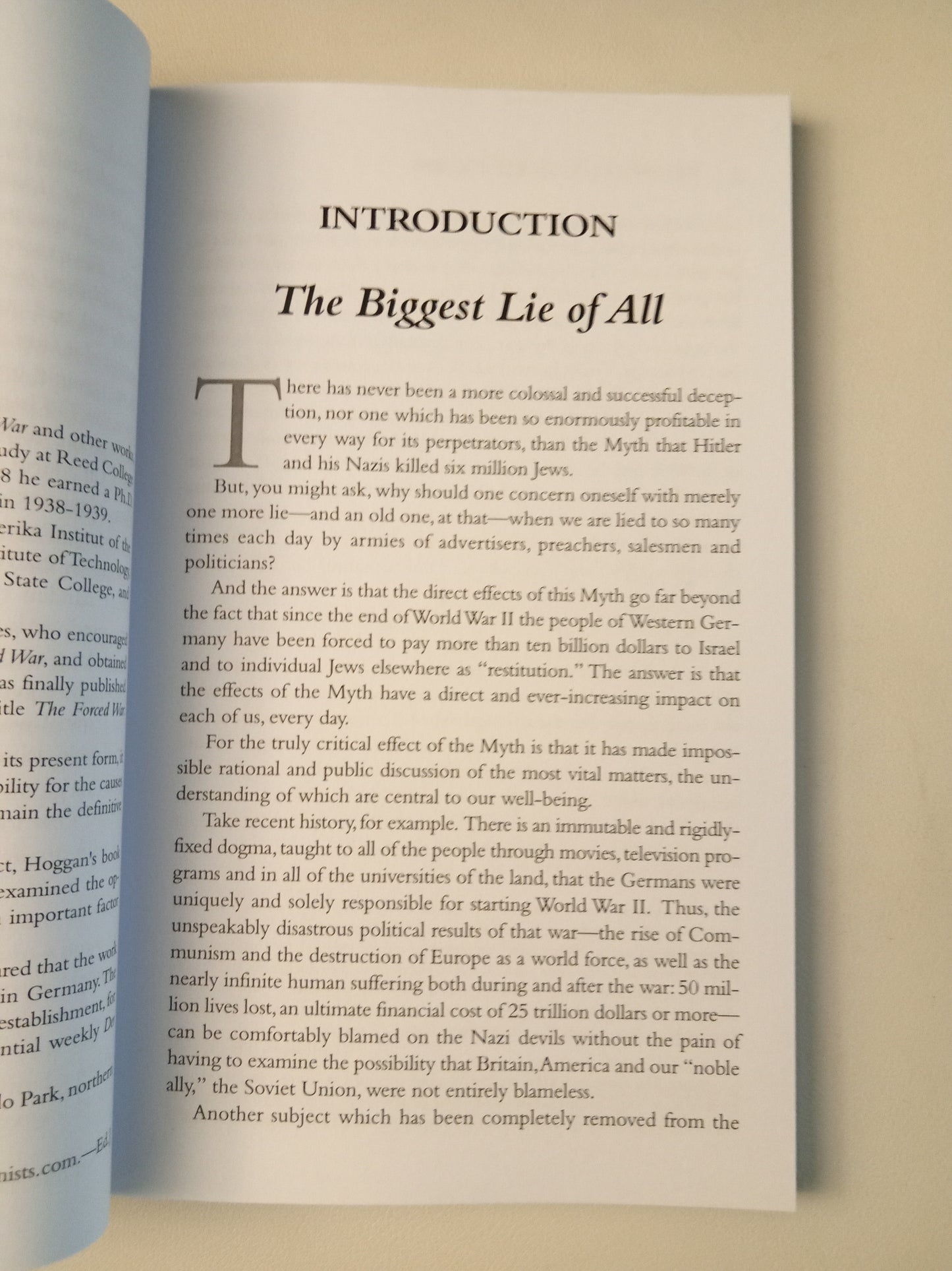 Myth of the Six Million: An Examination of the Nazi Extermination Plot by David Hoggan PB