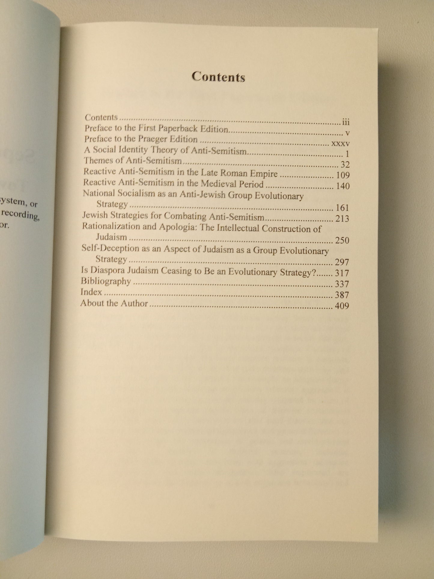 Separation and Its Discontents: Toward an Evolutionary Theory of Anti-Semitism by Kevin MacDonald PB
