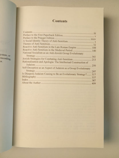 Separation and Its Discontents: Toward an Evolutionary Theory of Anti-Semitism by Kevin MacDonald PB