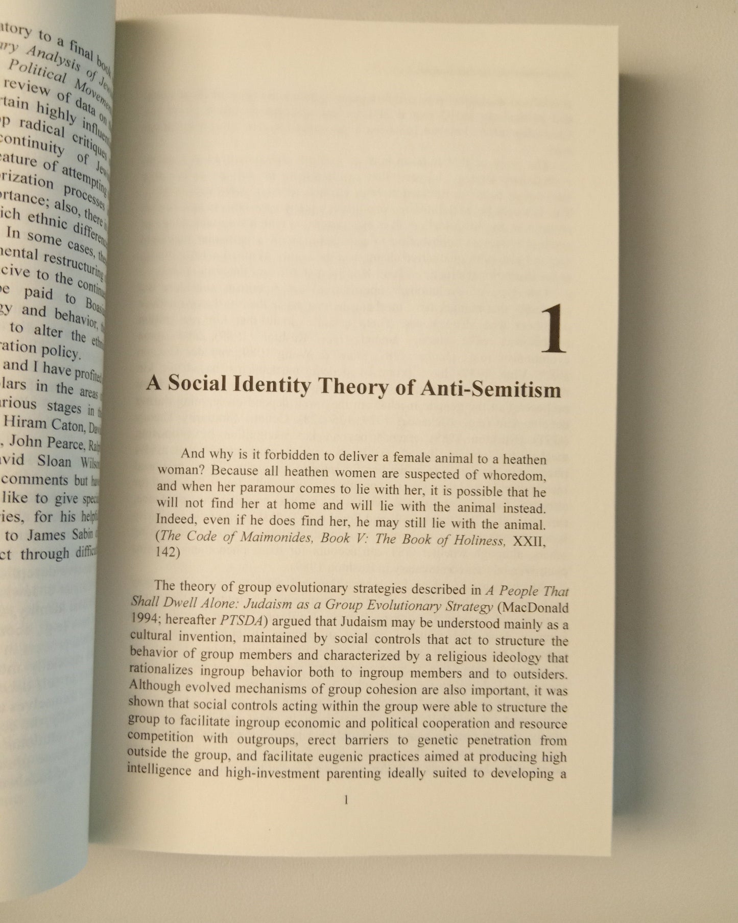 Separation and Its Discontents: Toward an Evolutionary Theory of Anti-Semitism by Kevin MacDonald PB