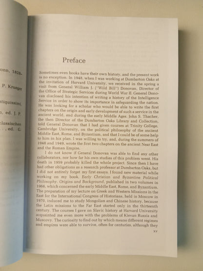 Origins of the Intelligence Services by Francis Dvornik PB