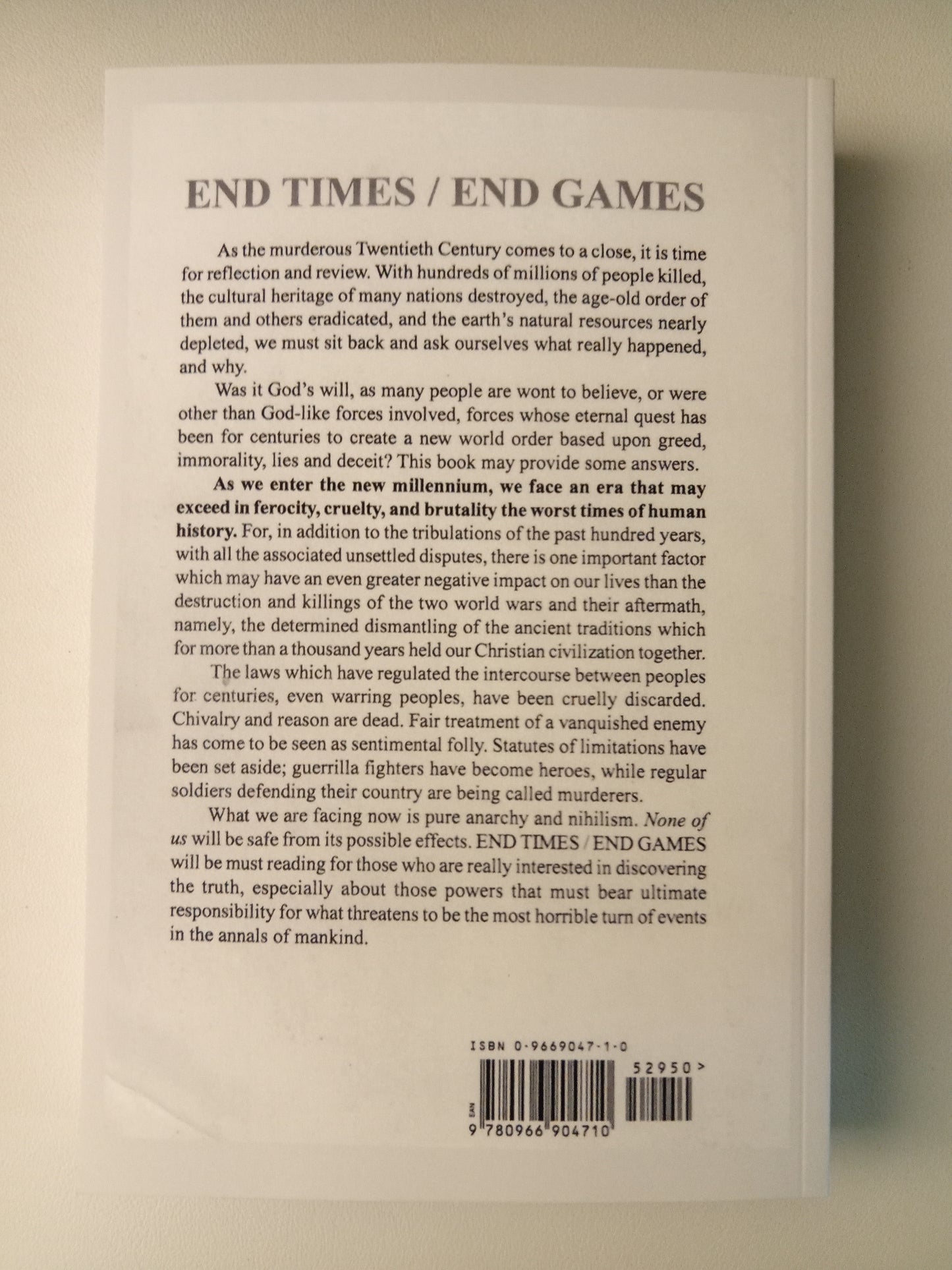 End Times, End Games: The Final Months of the Jewish Century by Hans Schmidt PB