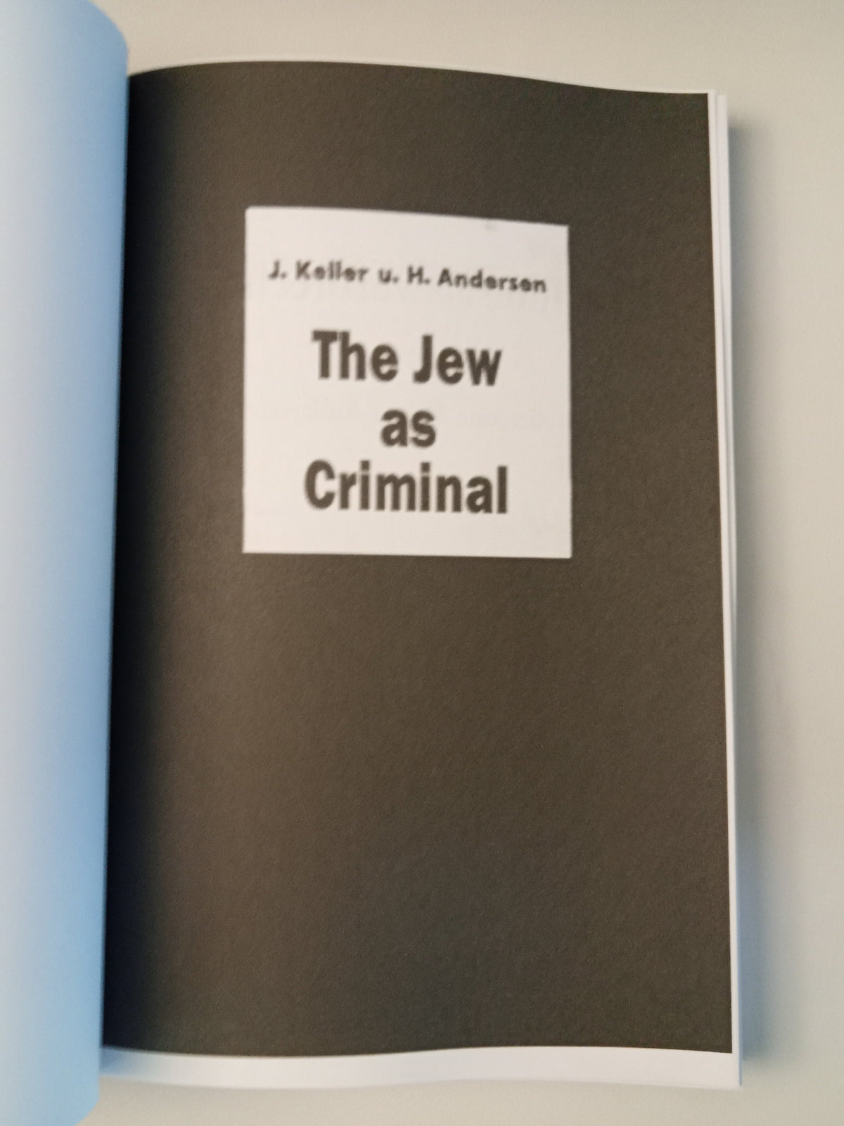 Jew As Criminal by Keller Andersen PB
