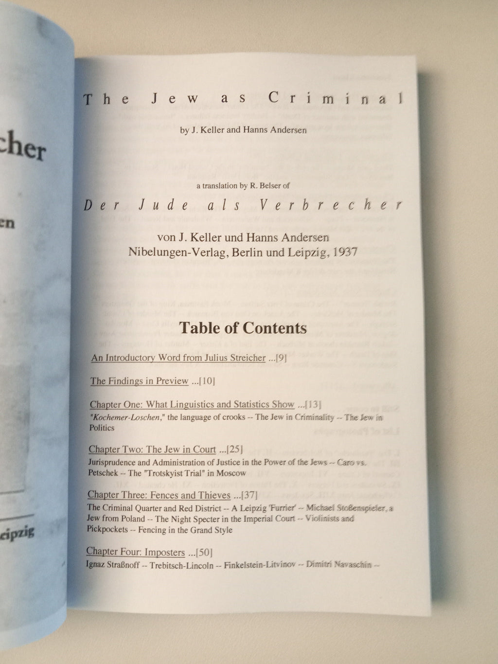 Jew As Criminal by Keller Andersen PB