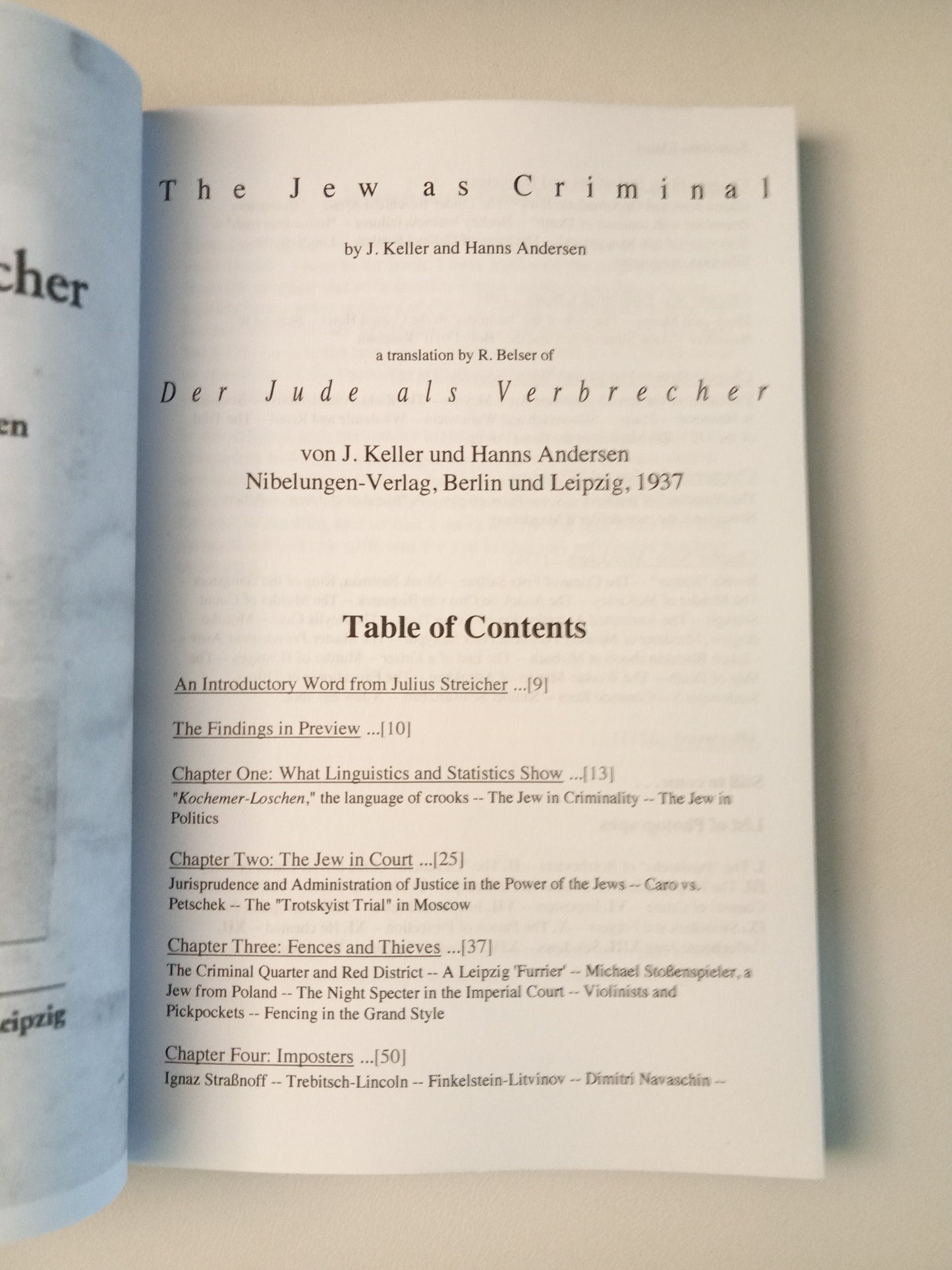 'Jew As Criminal by Keller Andersen PB