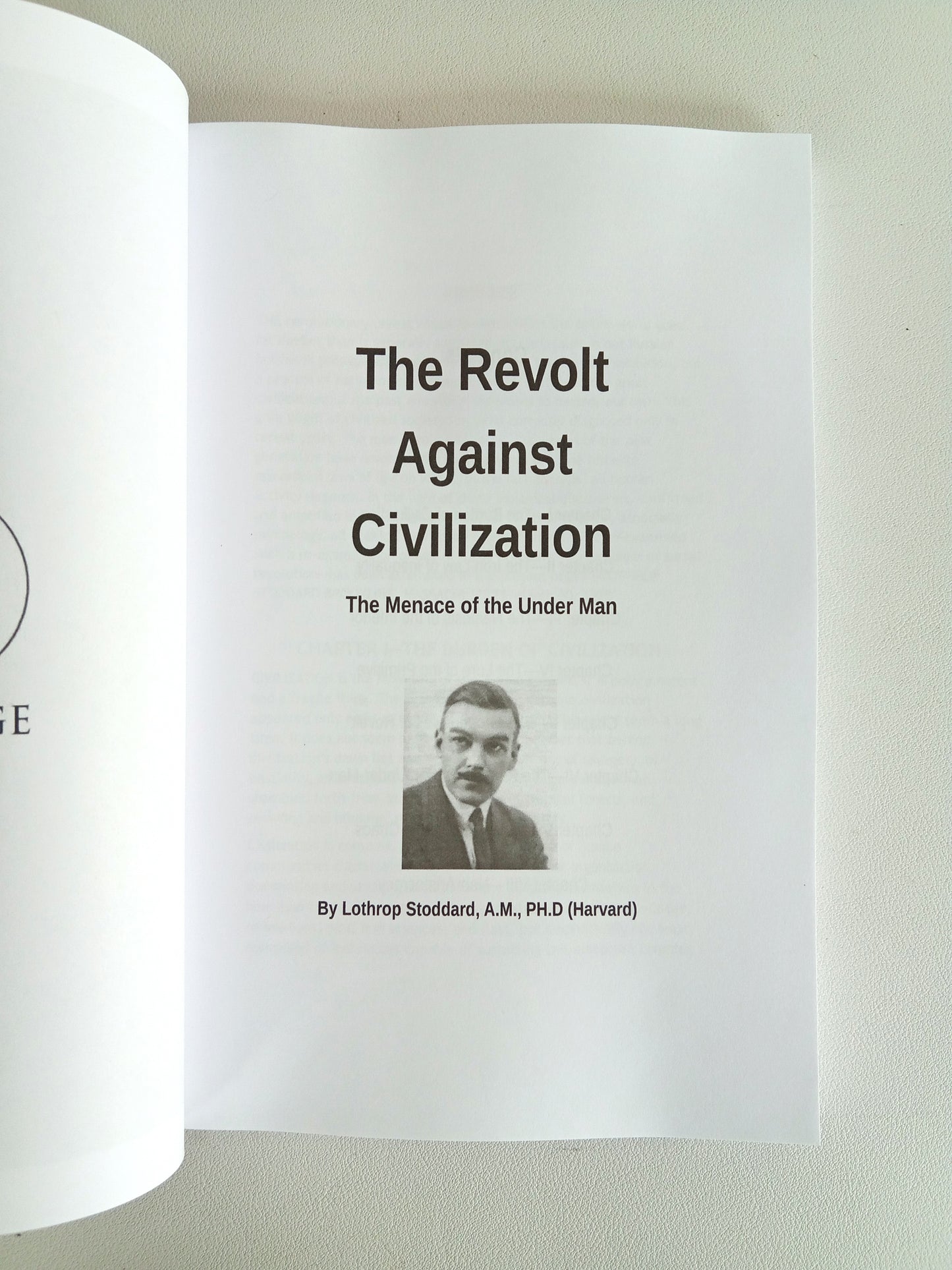 Revolt Against Civilization: The Menace of the Underman by Lothrop Stoddard PB