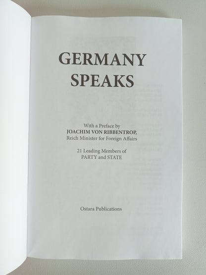 Germany Speaks: Germany Explains Itself by Joachim von Ribbentrop PB