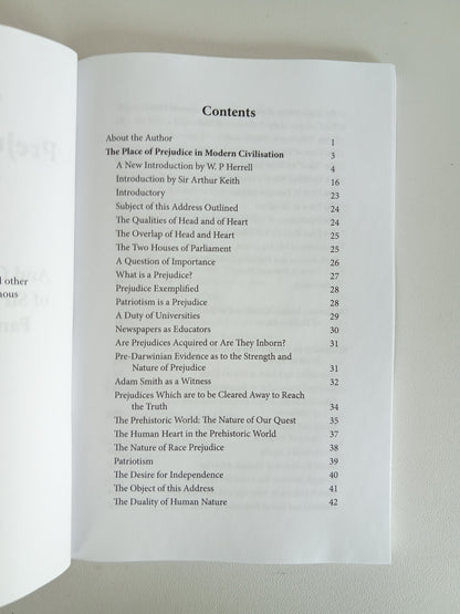 Place of Prejudice in Modern Civilization by Arthur Keith PB