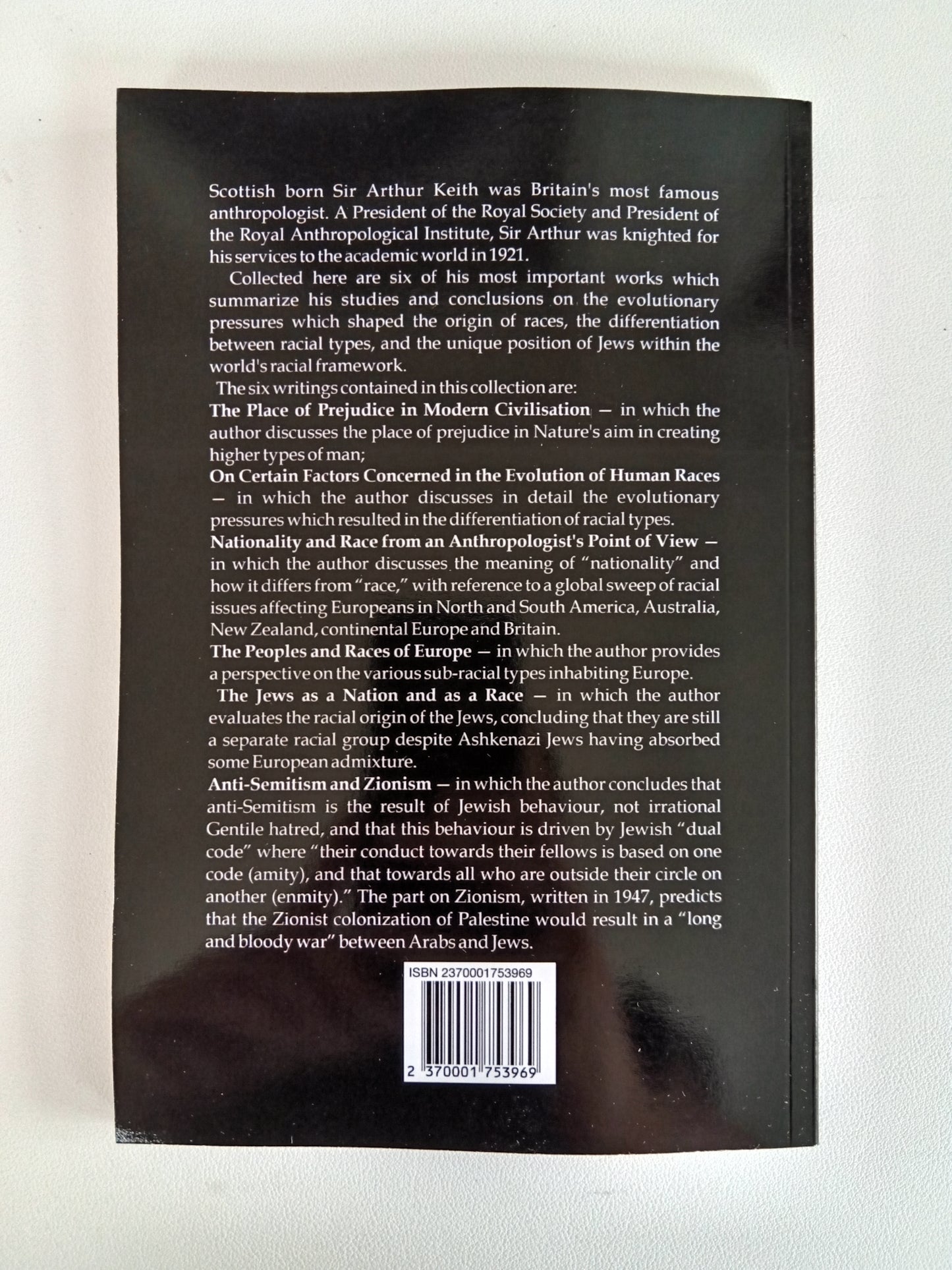 Place of Prejudice in Modern Civilization by Arthur Keith PB