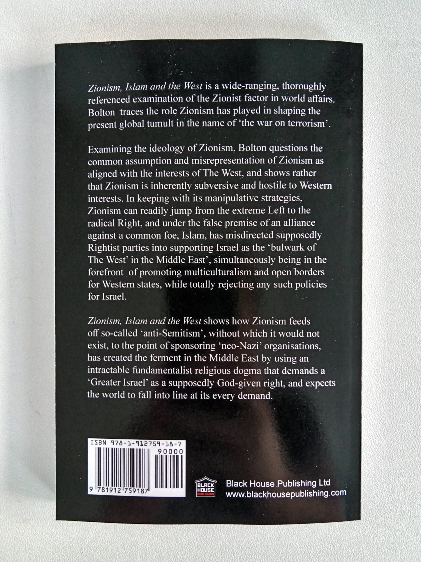 Zionism, Islam, and the West by Kerry Bolton PB