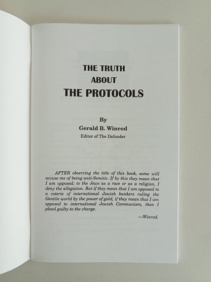 Truth About the Protocols by Gerald Winrod SB