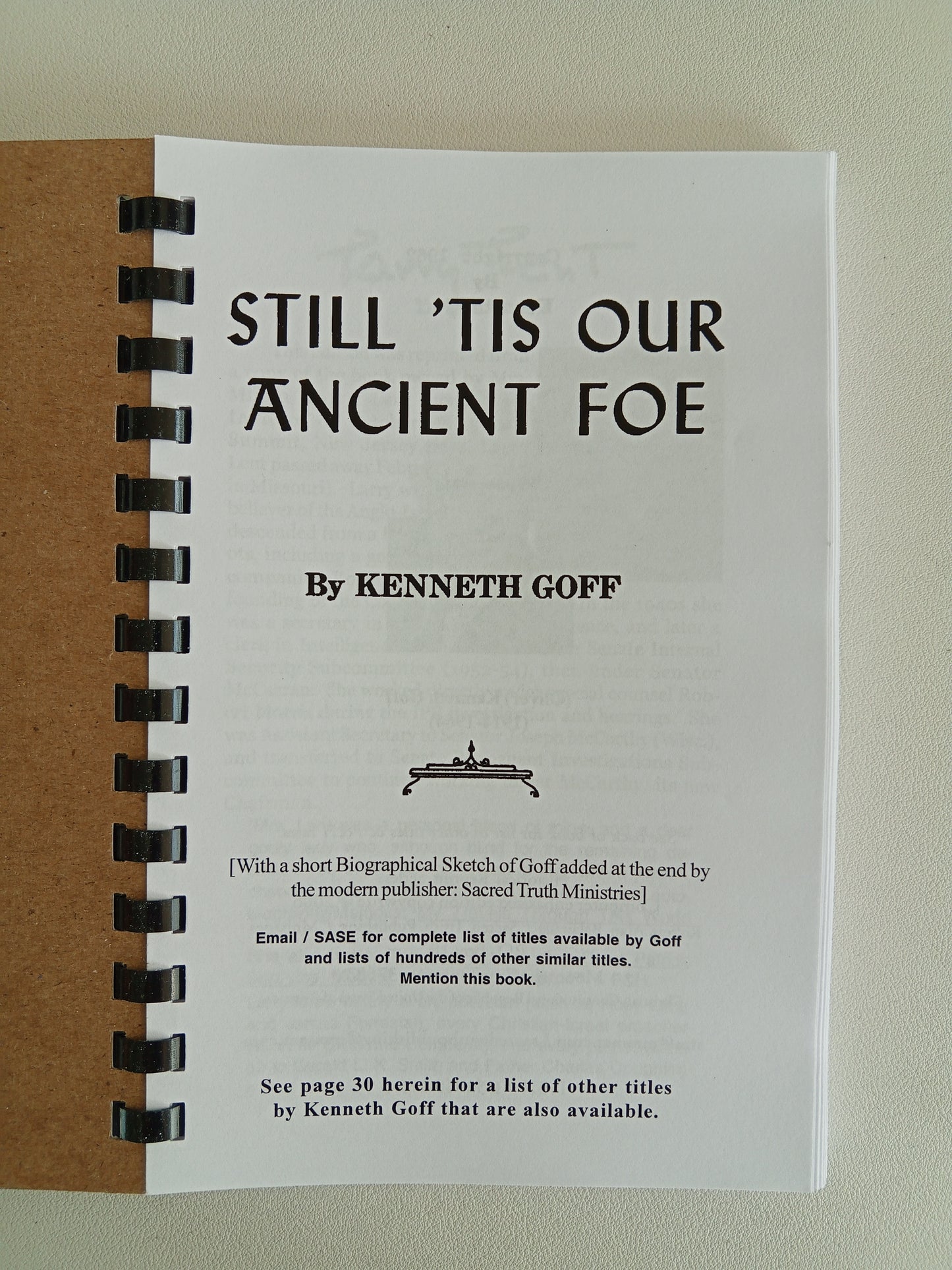Still 'Tis Our Ancient Foe by Kenneth Goff CB