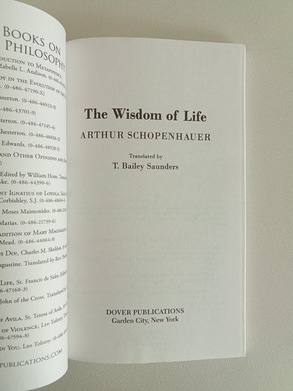 Wisdom of Life by Arthur Schopenhauer PB