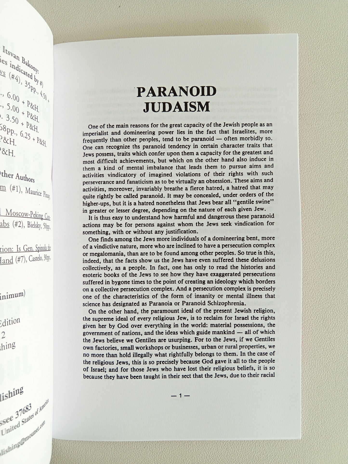Paranoid Judaism by Itsvan Bakony SB