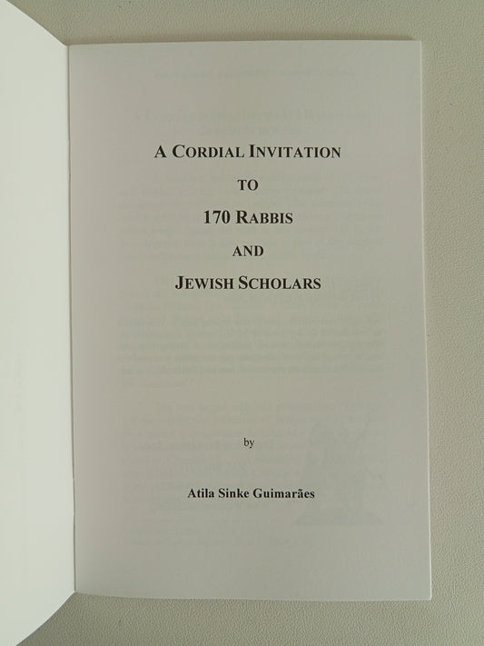 Cordial Invitation to 170 Rabbis and Jewish Scholars by Atila Guimaraes SB