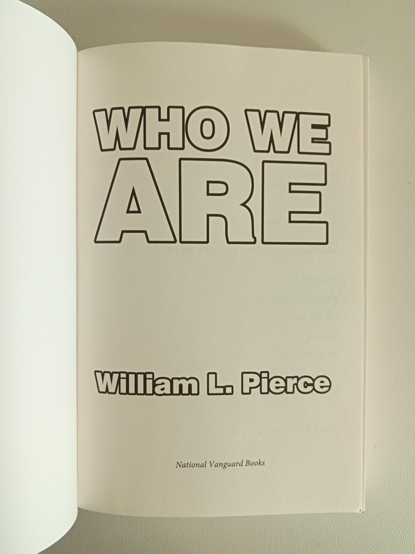 Who We Are by William Pierce PB