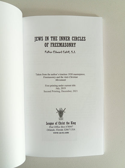 Jews in the Inner Circles of Freemasonry by Edward Cahill PB