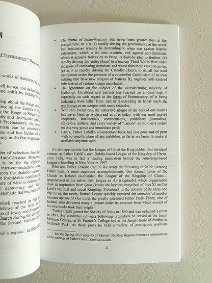 Jews in the Inner Circles of Freemasonry by Edward Cahill PB