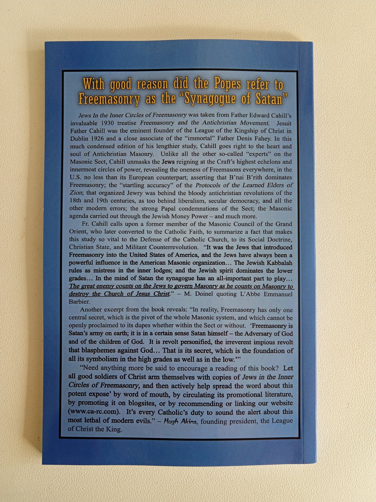 Jews in the Inner Circles of Freemasonry by Edward Cahill PB