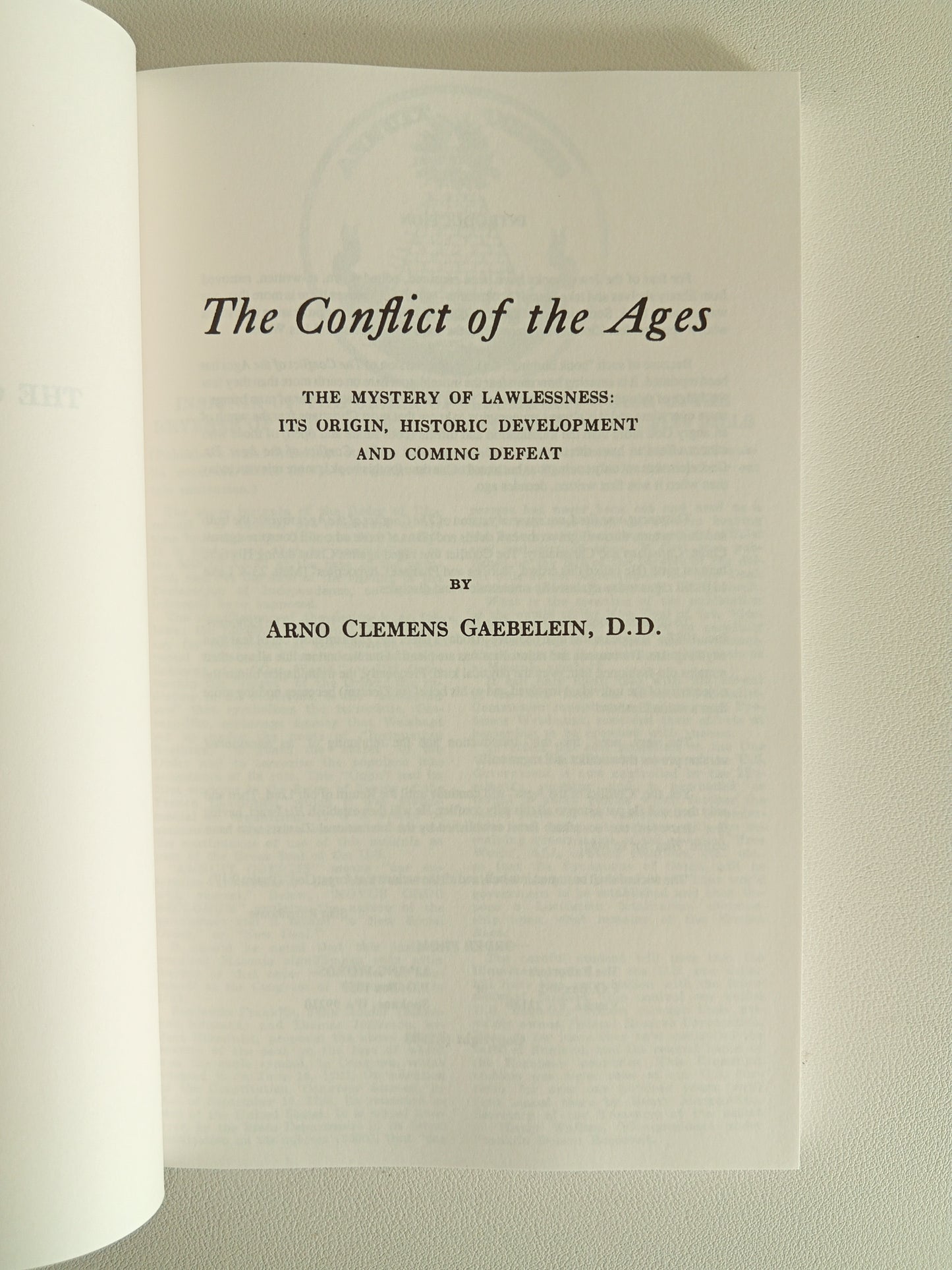 Conflict of the Ages by Arno Gaebelein PB