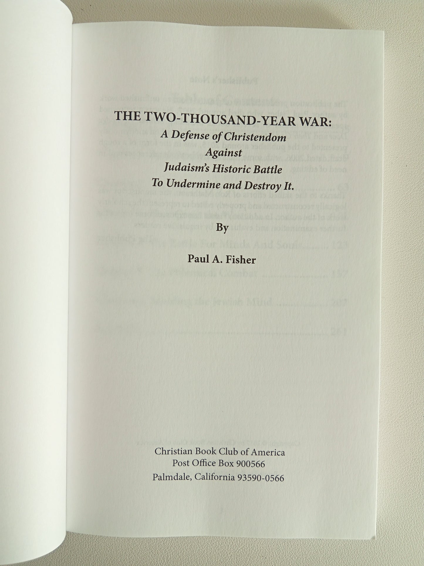 2,000 Year War: Defense of Christendom by Paul Fisher PB