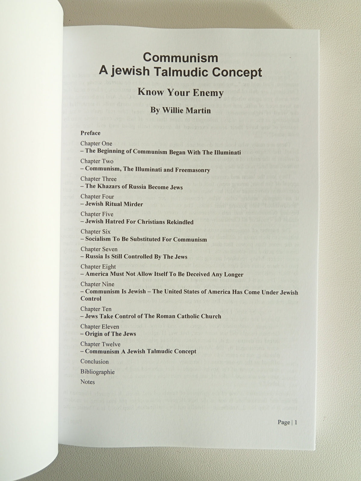 'Communism a Jewish Talmudic Concept by Willie Martin PB
