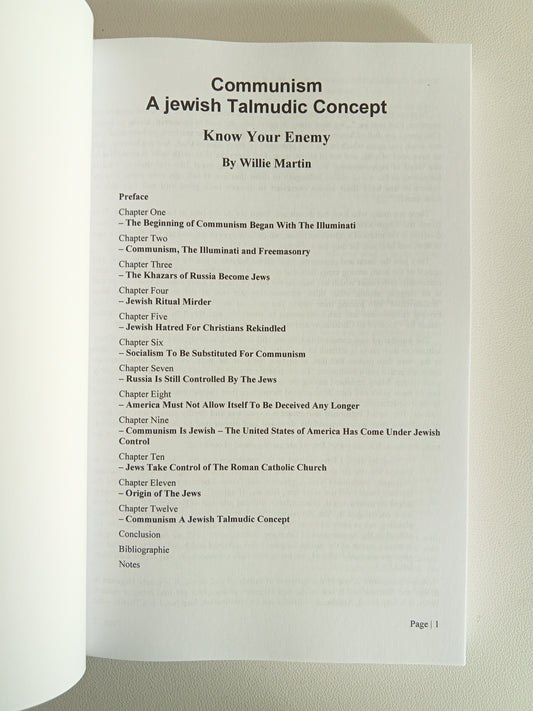 'Communism a Jewish Talmudic Concept by Willie Martin PB