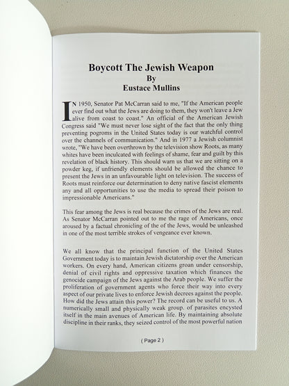 Boycott the Jewish Weapon by Eustace Mullins SB
