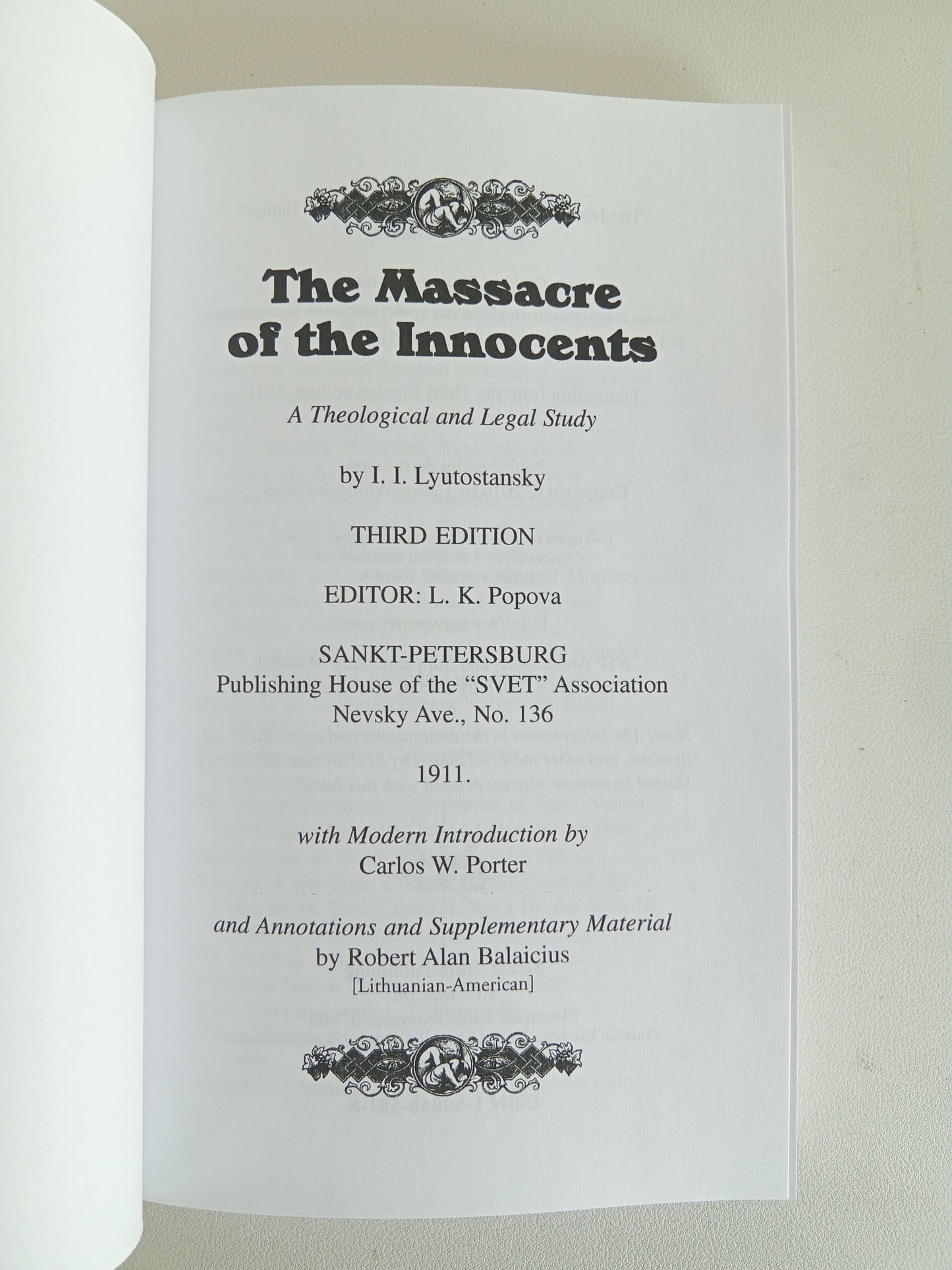 Massacre of the Innocents: Ritual Murder by Ippolit Lyutostansky PB