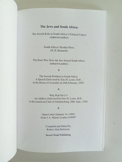 Jews and South Africa by Robert Balaicius PB