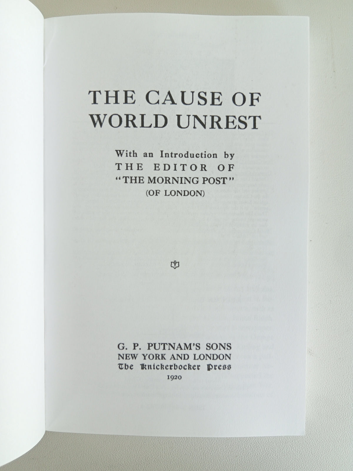 Cause of World Unrest by Howell Gwynne PB