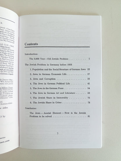 Germany and the Jewish Problem by Friederich Wiehe SB