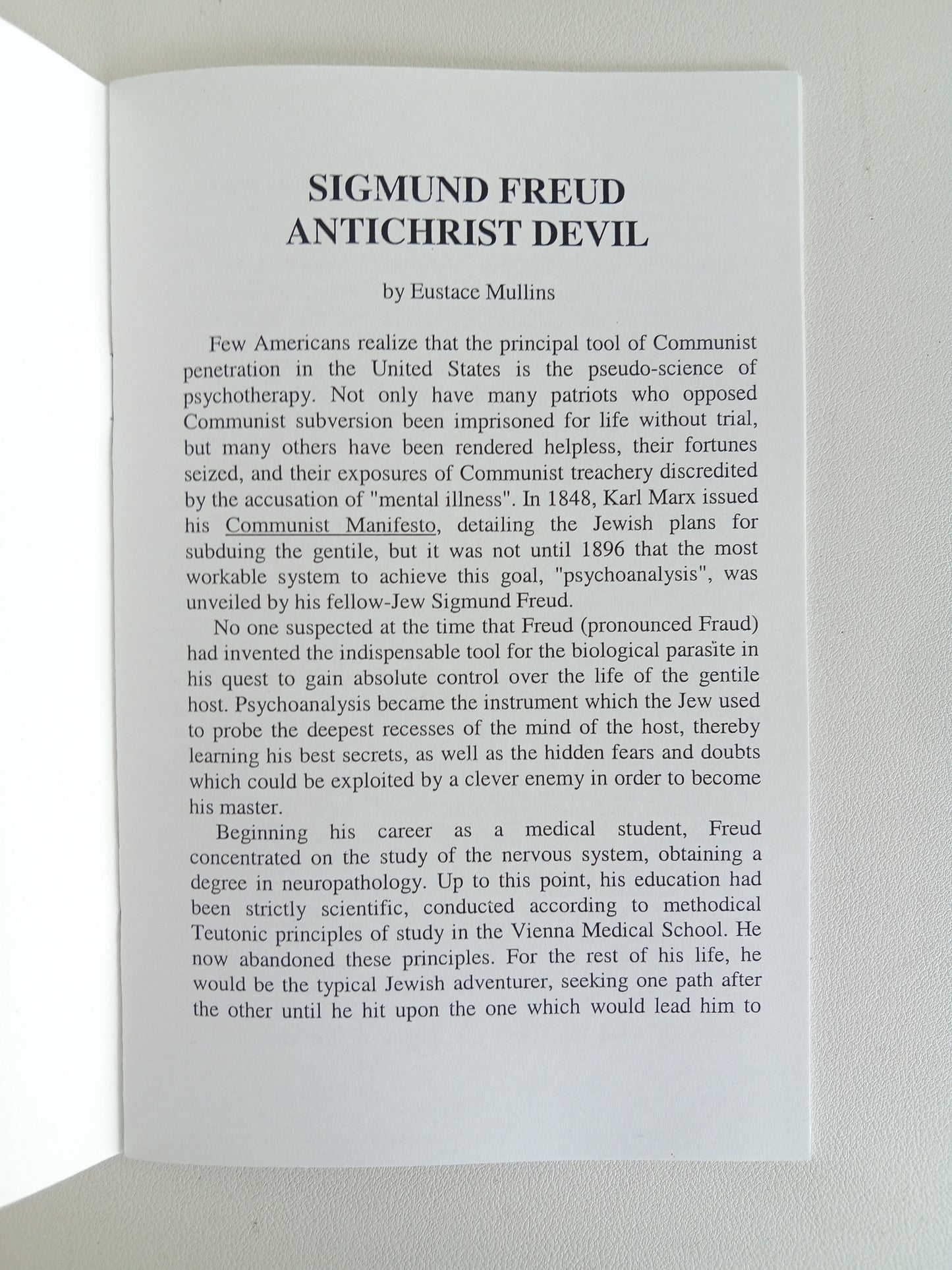 Sigmund Freud: Antichrist Devil by Eustace Mullins SB