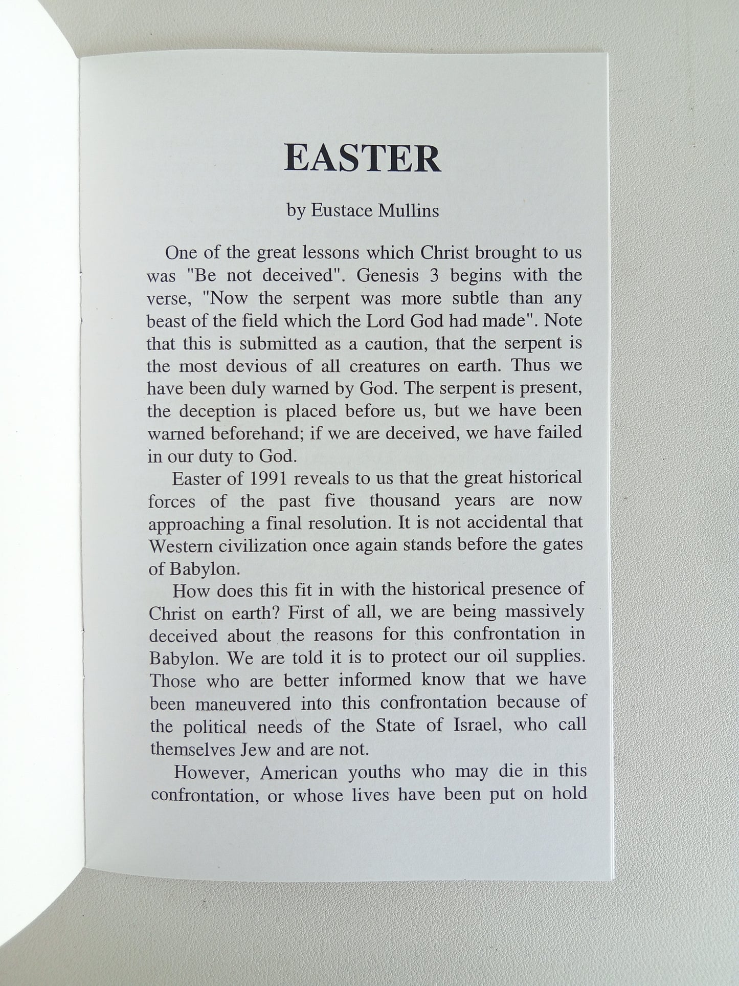 Easter by Eustace Mullins SB
