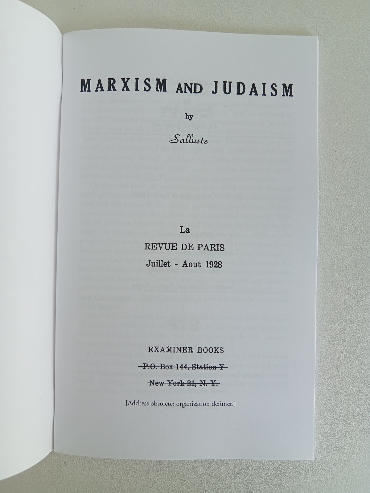 Marxism and Judaism by Salluste SB