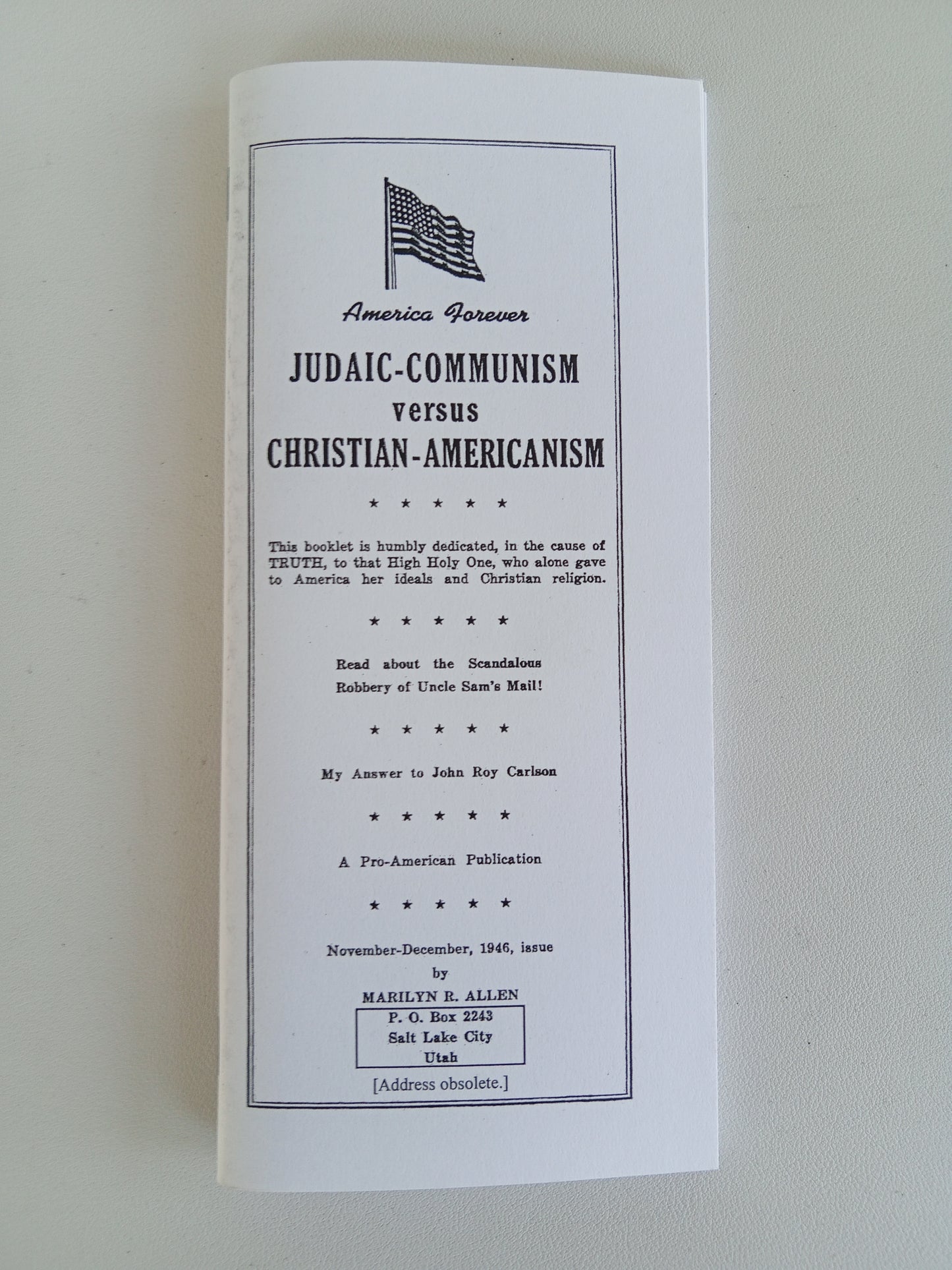 Judaic-Communism versus Christian-Americanism by Marilyn Allen BR