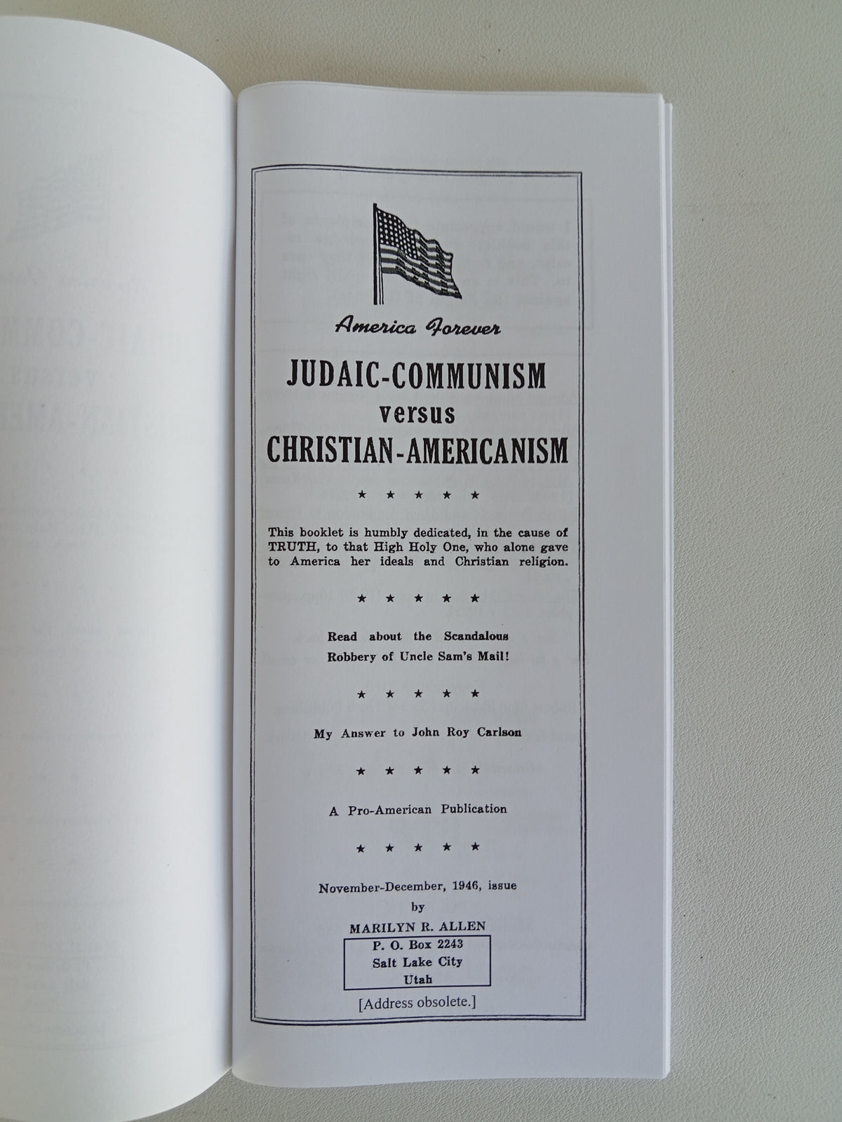Judaic-Communism versus Christian-Americanism by Marilyn Allen BR