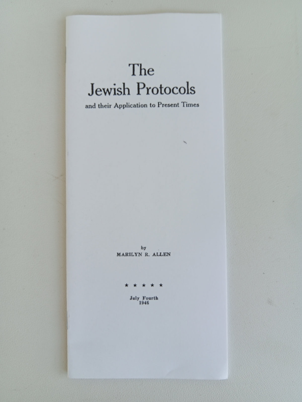 Jewish Protocols and Their Application to Present Times by Marilyn Allen BR